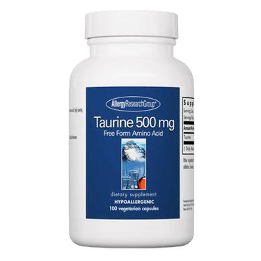 Taurine 500 mg 100 Capsules Allergy Research Group Supplement - Conners Clinic